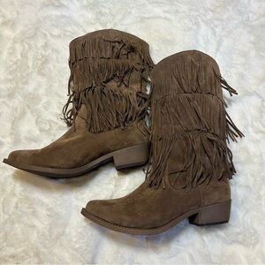 NWOT C Label Fringe Cowboy Boots
